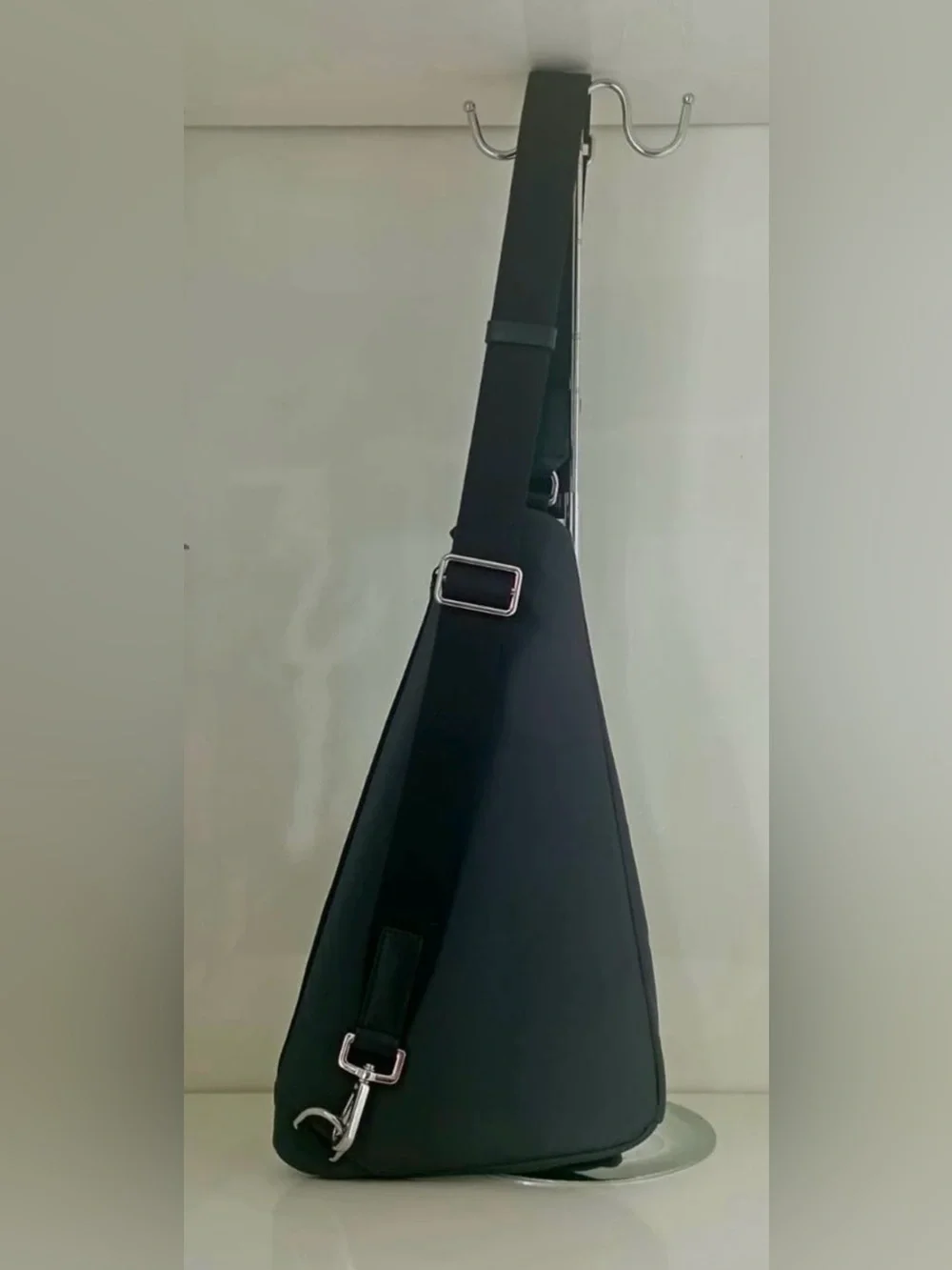 Tumi Black Sling Crossbody Bag with Silver Hardware